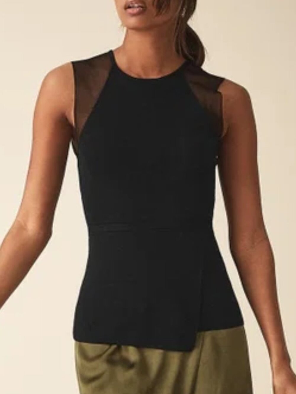 NWT Reiss “Anabel” Sheer Detail Asymmetrical Peplum Waist white size Medium
